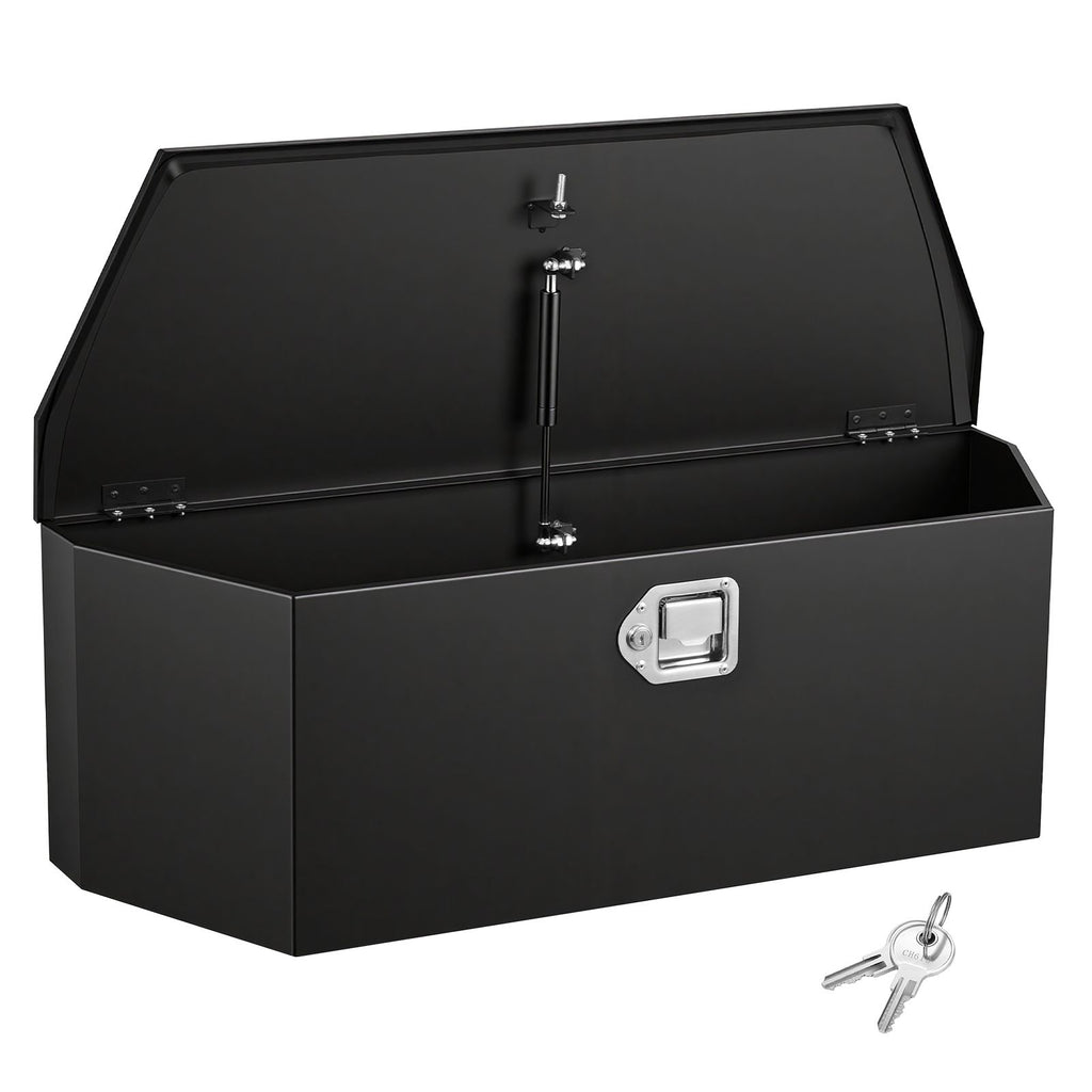 Trailer Tongue Box, 36" x 12.3" x 12" Steel Trailer Tongue Tool Box, Heavy Duty Storage Organizer with Lock and Keys, Utility Tool Chest for Pickup Truck Bed, RV, SUV, Off-Road Vehicle, Black
