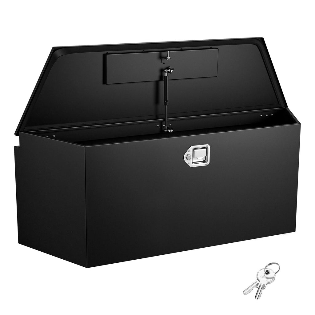 Trailer Tongue Box, 49" x 13.9" x 18.5" Steel Trailer Tongue Tool Box, Heavy Duty Storage Organizer with Lock and Keys, Utility Tool Chest for Pickup Truck Bed, RV, SUV, Off-Road Vehicle, Black
