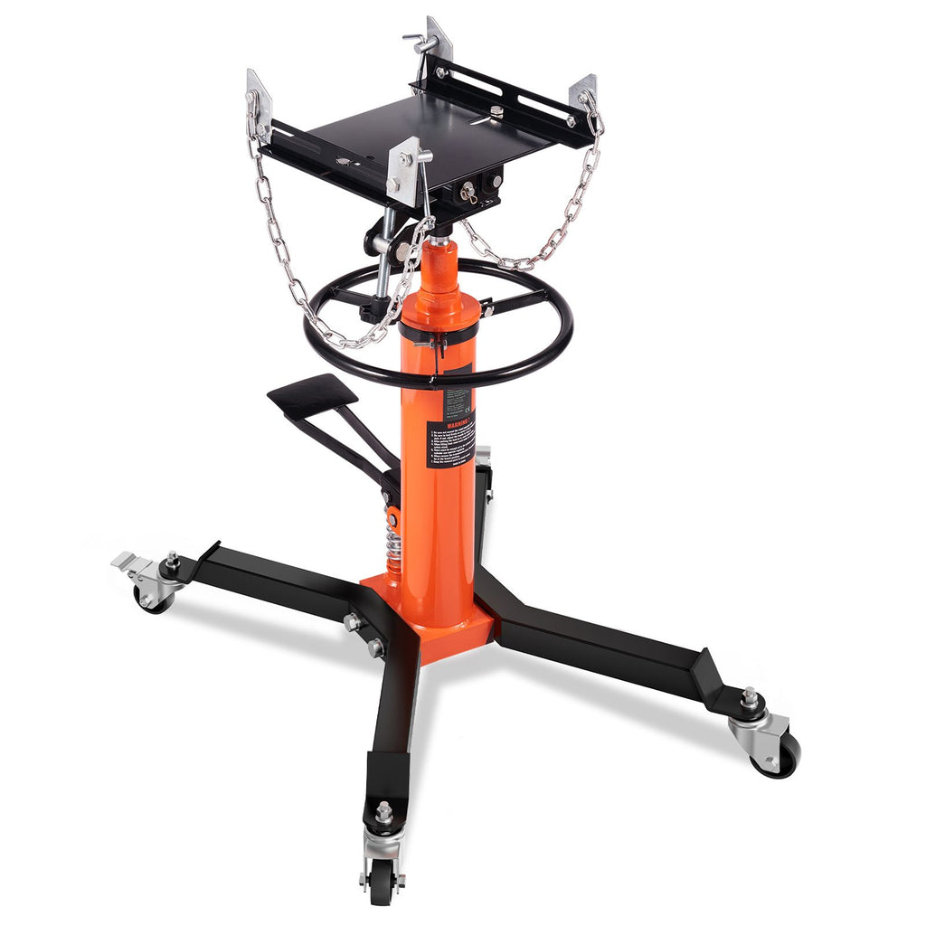Transmission Jack, 1322 LBS Hydraulic Telescoping Transmission Jack, 32"-67" High Lift Floor Jack Stand with Foot Pedal, 360° Swivel Wheel, Hydraulic Transmission Jack Garage/Shop Lift Hoist