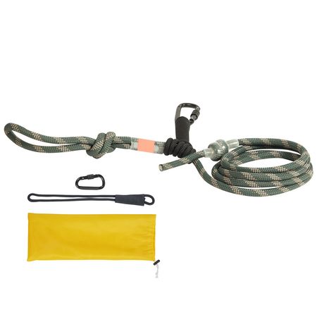 Tree Stand Safety Rope, 9 ft/2.7 M Treestand Lifeline Rope 30KN Breaking Tension, 0.6'' Hunting Safety Line with Prusik Knot, 2pcs Carabiner and Silencer, for Treestrap and Climbing