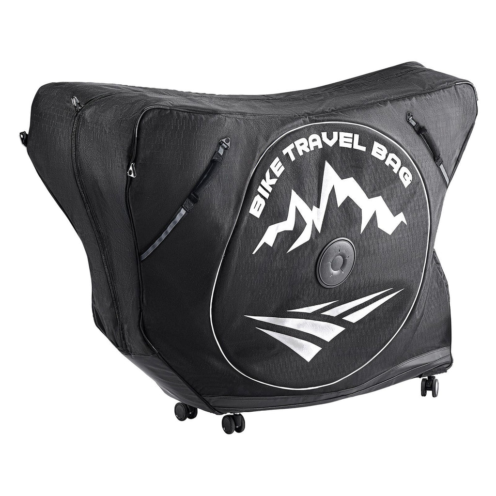 Triathlon Bike Travel Bag, Transport Bicycle Storage Carry Bag with TSA Lock & Dual Zipper, Triathlon Bicycle Case Max. Wheelbase 42 in for Travel, Outdoor Use, Train Airplane Subway Transport