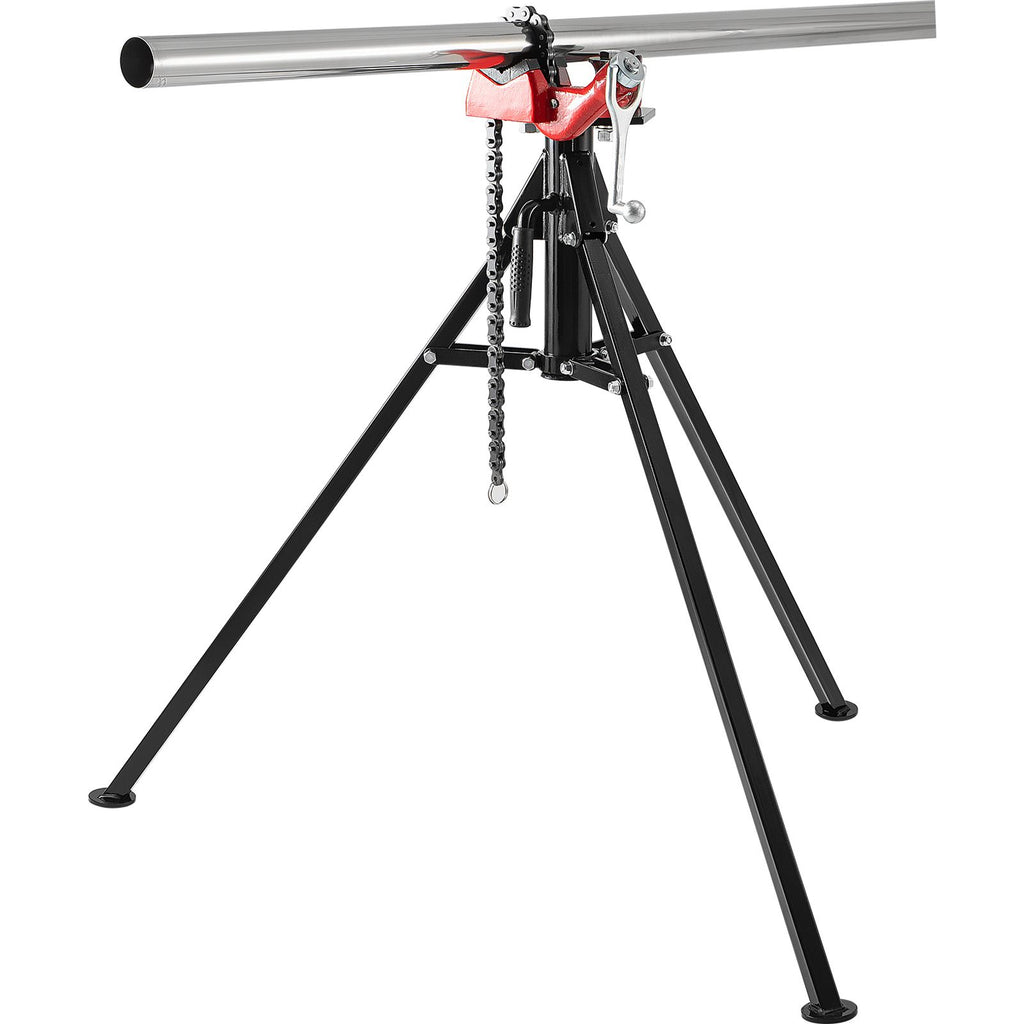 Tripod Pipe Chain Vise, 1/8\"-5\" Pipe Capacity, 36.4' Length Chain Vise Stand with Portable Folding Steel Legs, for Grabbing, Supporting and Bending Pipes in Factory, Workshop and Home