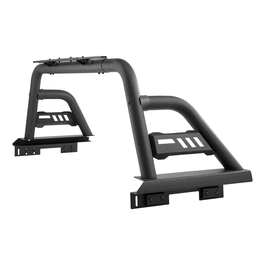 Truck Bed Roll Bar, Universal Pickup Sport Adjustable Bar Chase Rack Compatible with Full-Size Truck, Carbon Steel Construction with Extension Light Bracket, No Rack Included