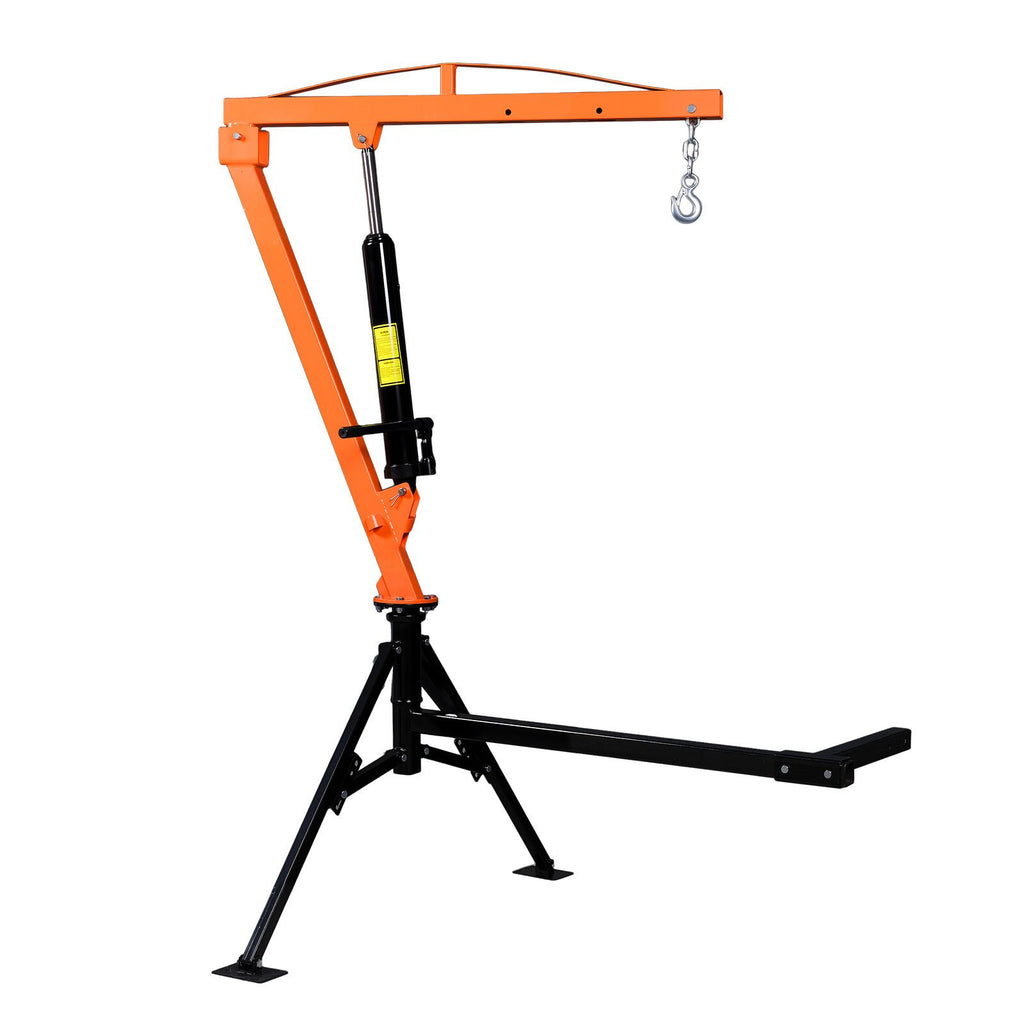 Truck Crane, 1000 lbs Pickup Hitch Crane Trailer Hitch Mounted, Manual Hydraulic with 8T Hydraulic Jack, 360° Rotating Telescopic Boom,Foldable Truck Bed Jib for Machine Lumber Equipment Lifting