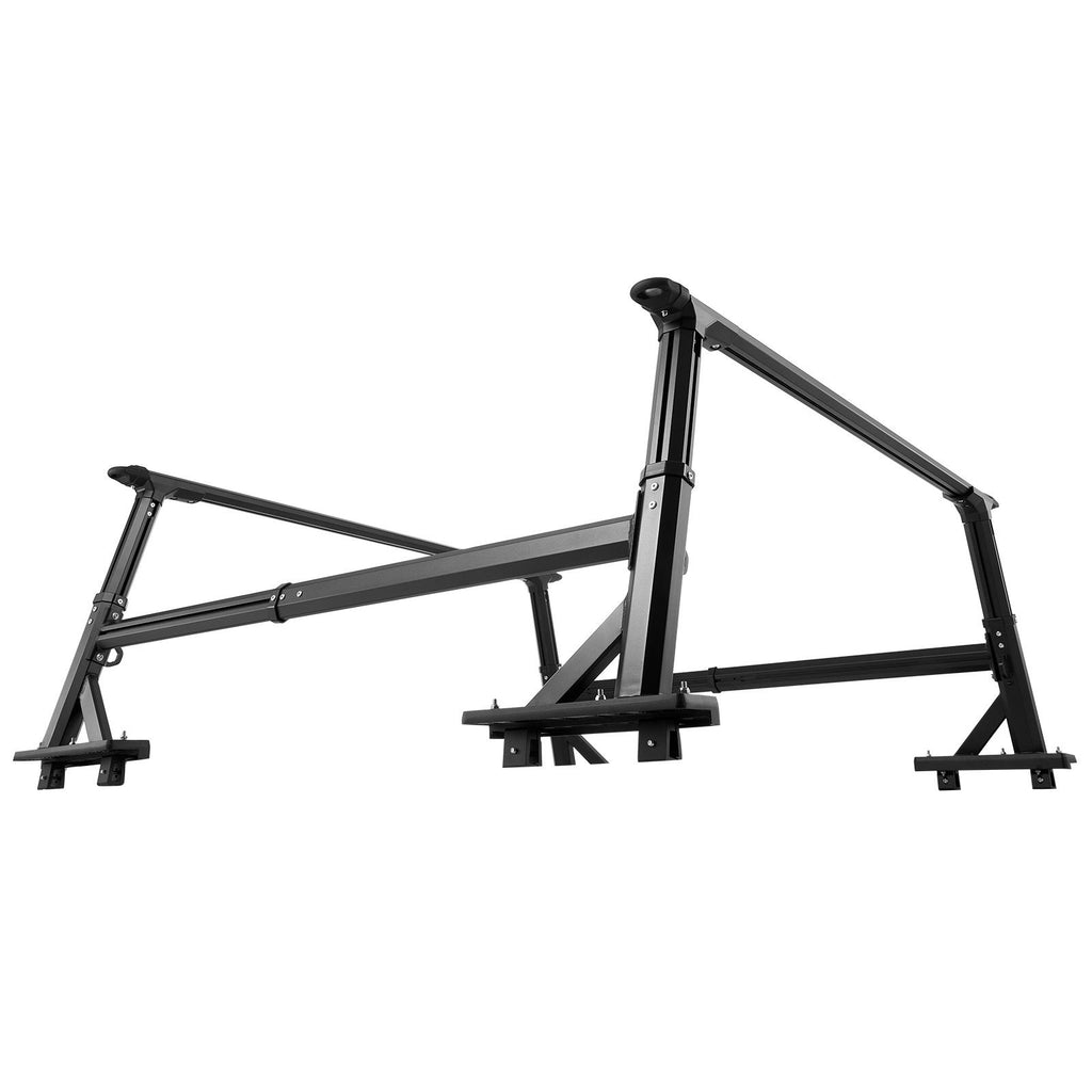 Truck Ladder Rack, 21-31.5 in Height, Adjustable Non-Drilling Aluminum Cargo Rack with Sidebar, 800 lbs Static Capacity, Ideal for Canoes, Surfboards, Ladders, Lumber, Tents, and Large cargo