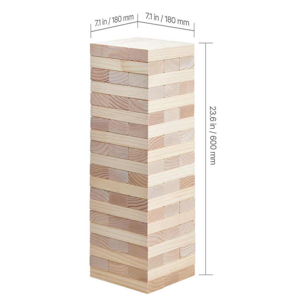 Tumbling Timber Toy, 60 Blocks Giant Tumble Tower Blocks Game, Pine Wood Tumbling Tower Game with Storage Crate and Scoreboard, Wooden Stacking Game, Tumble Tower Family Games for Indoor/Outdoor image 2