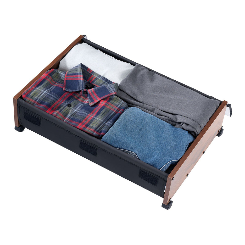 Under Bed Storage with Wheels, 25.6 x 18.1 x 7.1 inch Underbed Containers, Underbed Shoes Organizer with Lockable Wheels, Rolling Under the Bed Storage Bins for Clothes, Shoes, Blankets, 2 Pack image 2
