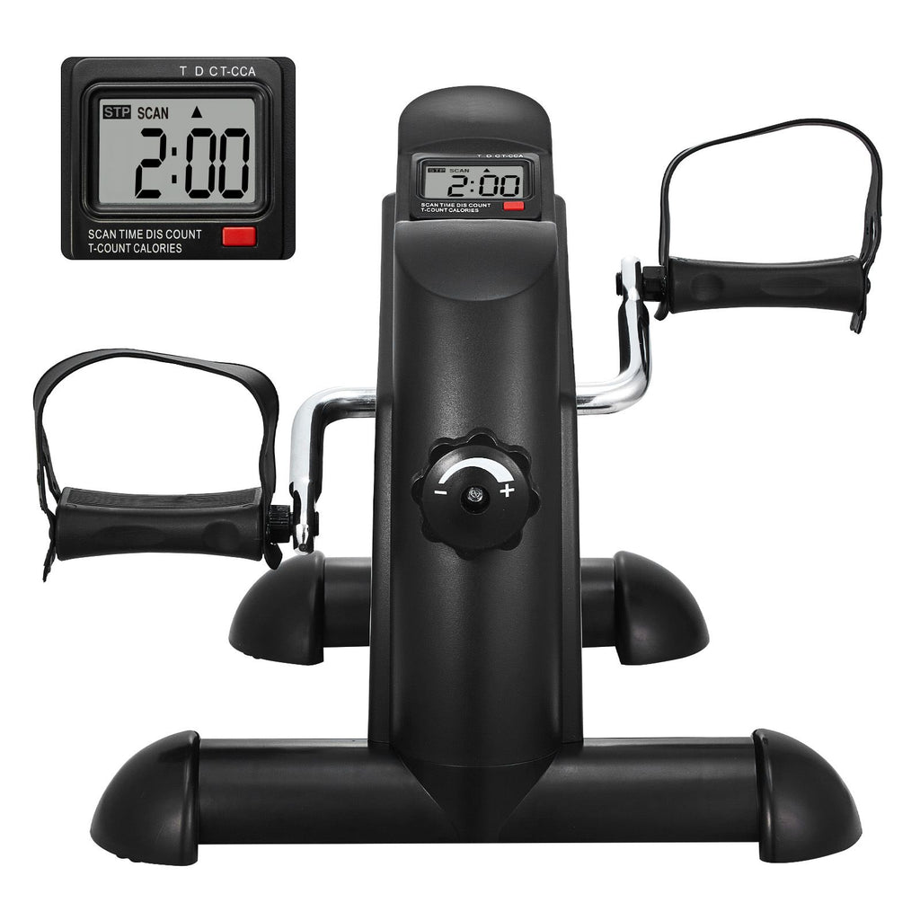 Under Desk Bike Pedal Exerciser, Mini Exercise Bike for Arm/Leg Exercise, Multi-level Resistance Pedal Exerciser for Home Office Workout, Cycling Portable Peddler with LCD Display & Non-Slip Mat