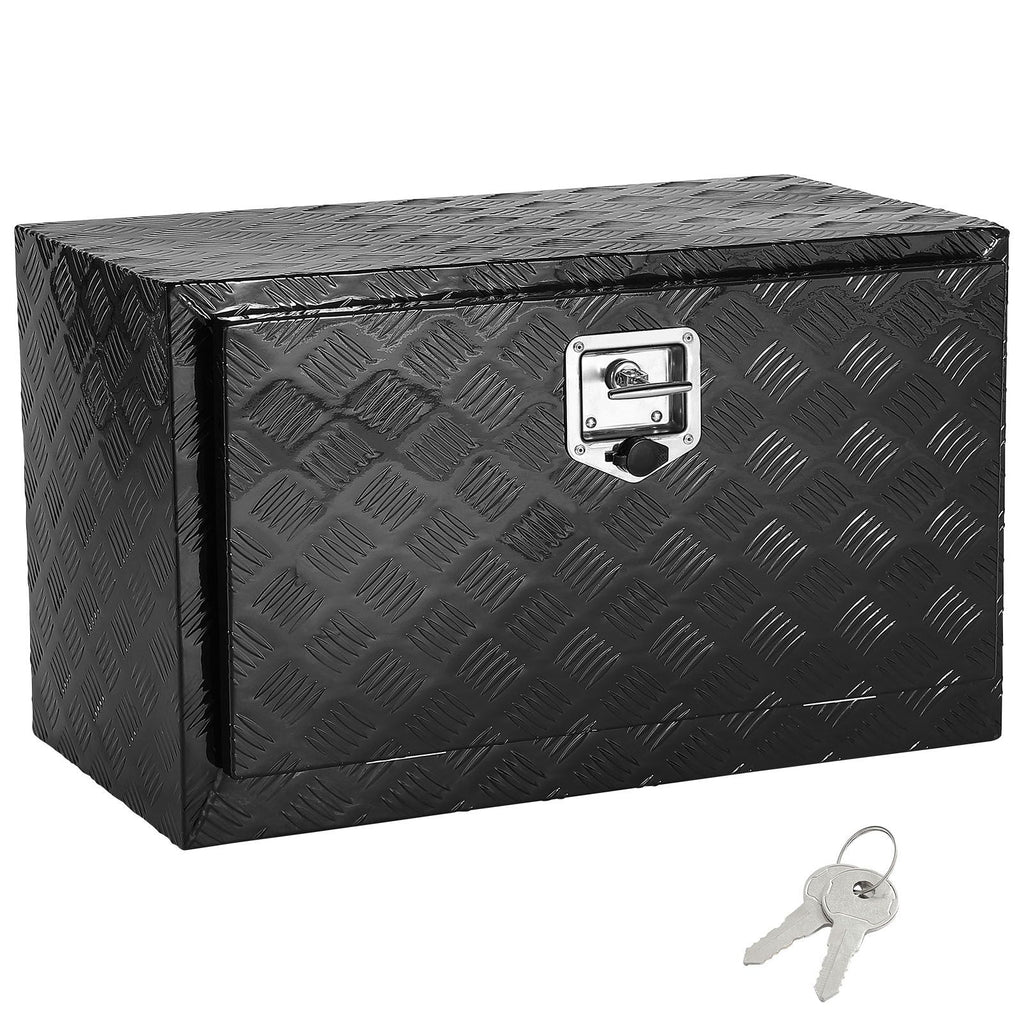 Underbody Truck Box, 30" x 17" x 18" Pickup Storage Box, Heavy Duty Aluminum Diamond Plate Tool Box with Lock and Keys, Waterproof Trailer Storage Box with T-Handle Latch for Truck, Van, Trailer