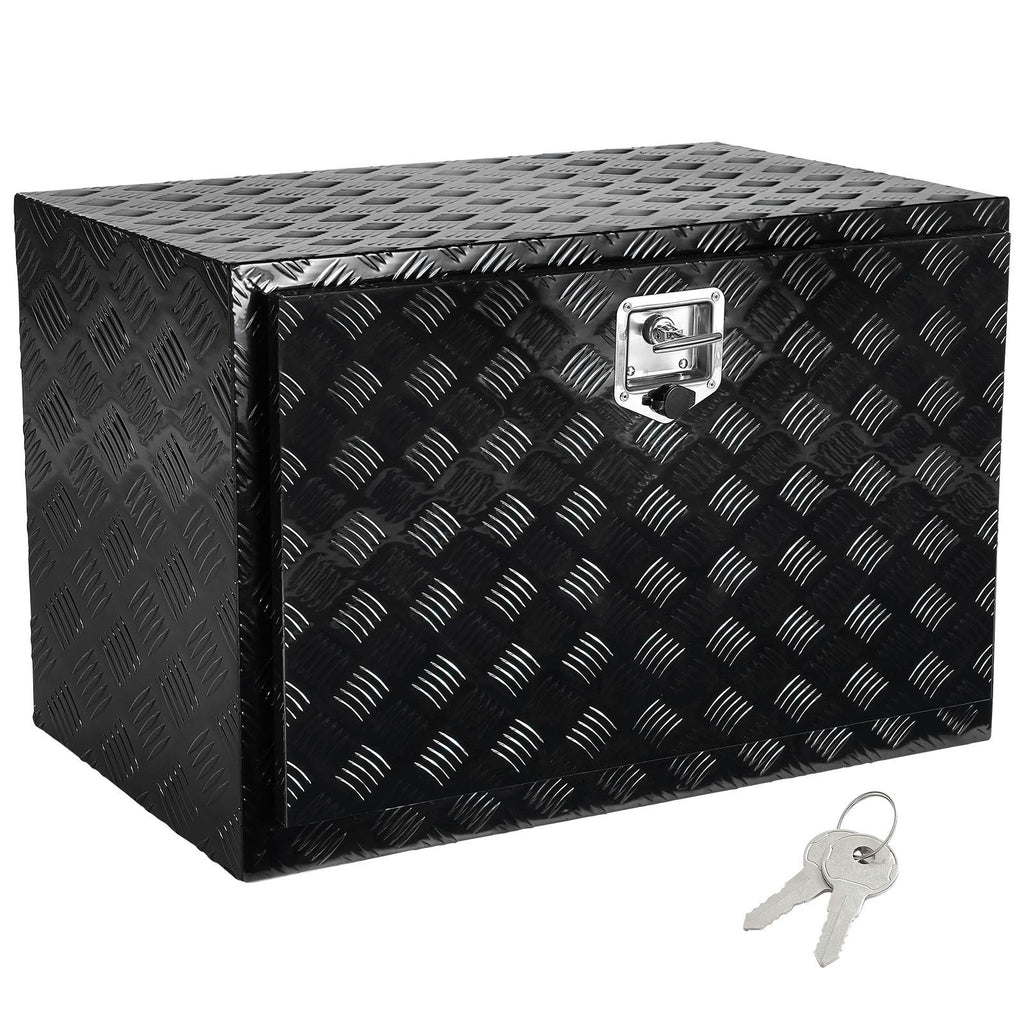 Underbody Truck Box, 48" x 17" x 18" Pickup Storage Box, Heavy Duty Aluminum Diamond Plate Tool Box with Lock and Keys, Waterproof Trailer Storage Box with T-Handle Latch for Truck, Van, Trailer
