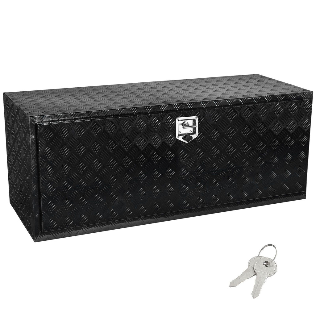 Underbody Truck Box, 60" x 24" x 24" Pickup Storage Box, Heavy Duty Aluminum Diamond Plate Tool Box with Lock and Keys, Waterproof Trailer Storage Box with T-Handle Latch for Truck, Van, Trailer