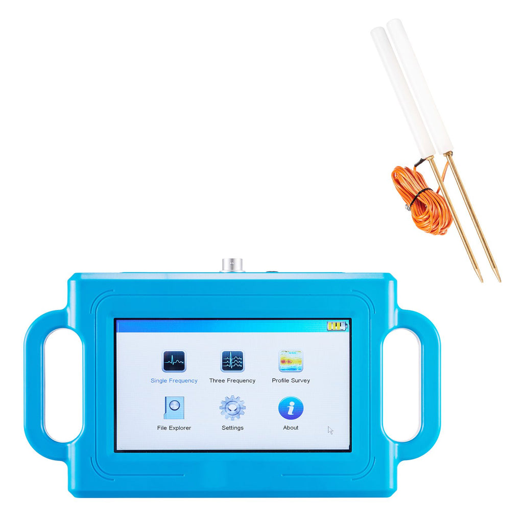 Underground Water Detector, Up to 1640ft (500m) Pro Underground Water Detection Locator, 7" Touchscreen Auto Mapping Well Detector Explorer with Multi-Frequency Measurement, 8GB Card, Carry Case