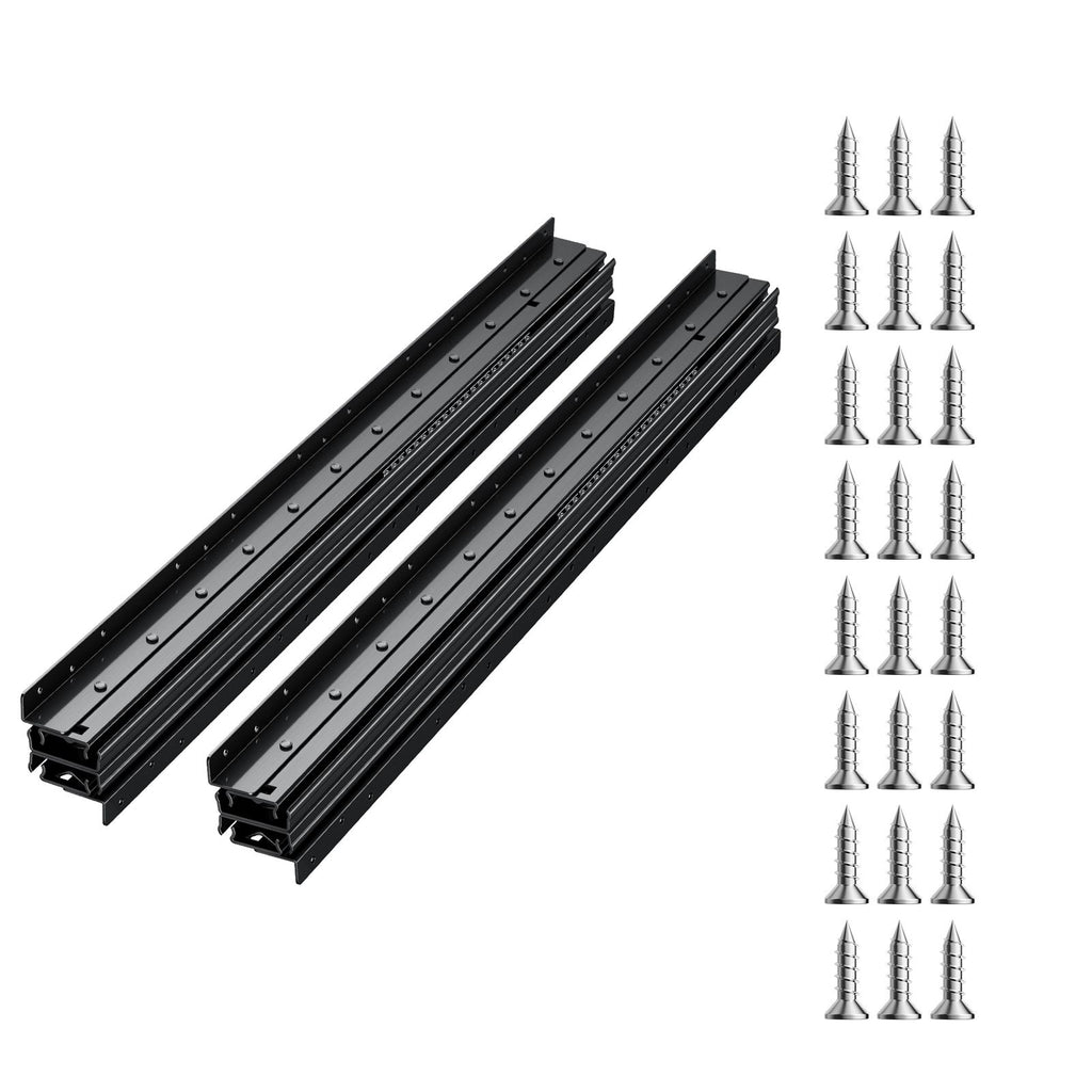 Undermount Drawer Slides, 40 inch, Full Extension Ball Bearing Under Stair Cabinet Rails, 260 LB Load Capacity Heavy Duty Bottom Stair Cabinet Glides Track Runners,for DIY Replacement, Black