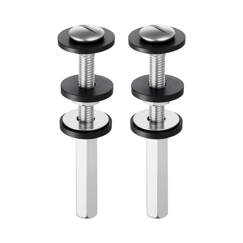Universal Toilet Seat Bolts Kit, 2PCS Metal Heavy Duty Toilet Tank Bolts, Stainless Steel Toilet Seat Screws Replacement Kit with Long Downlock Nuts, Rubber Washers Gaskets, Toilet Repair Screw