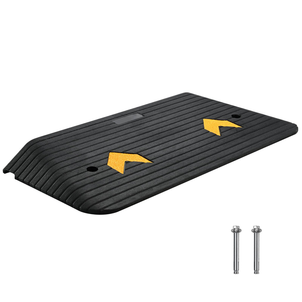 Upgraded Rubber Threshold Ramp, 3" Rise Door Ramp with 1 Channel, Natural Rubber Car Ramp with Non-Slip Textured Surface, 33069 lbs Load Capacity Curb Ramp for Wheelchair and Scooter