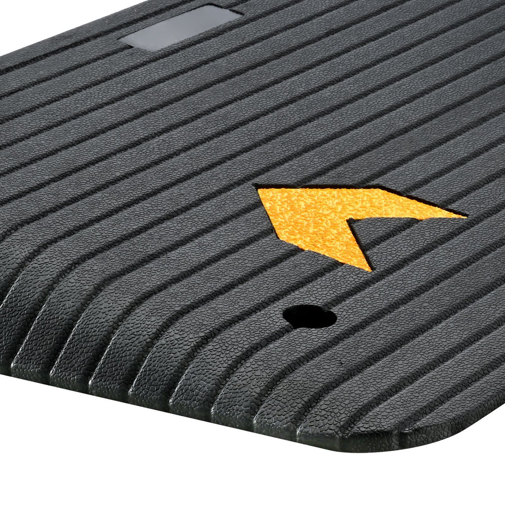 Upgraded Rubber Threshold Ramp, 4" Rise Door Ramp with 1 Channel, Natural Rubber Car Ramp with Non-Slip Textured Surface, 33069 lbs Load Capacity Curb Ramp for Wheelchair and Scooter image 2