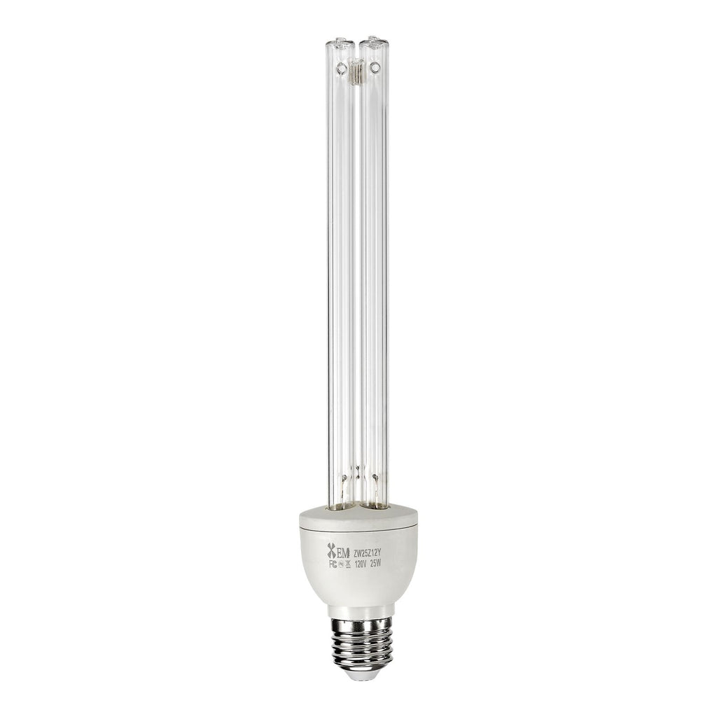 UV Light Bulb, 2 Pack, 25W Replacement Ultraviolet UVC Lamp with Ozone, 253.7 nm + 185 nm Wavelength UVO Light Bulb, E27 Universal, for 400 sqft Living Room, Classroom, Office, Restaurant