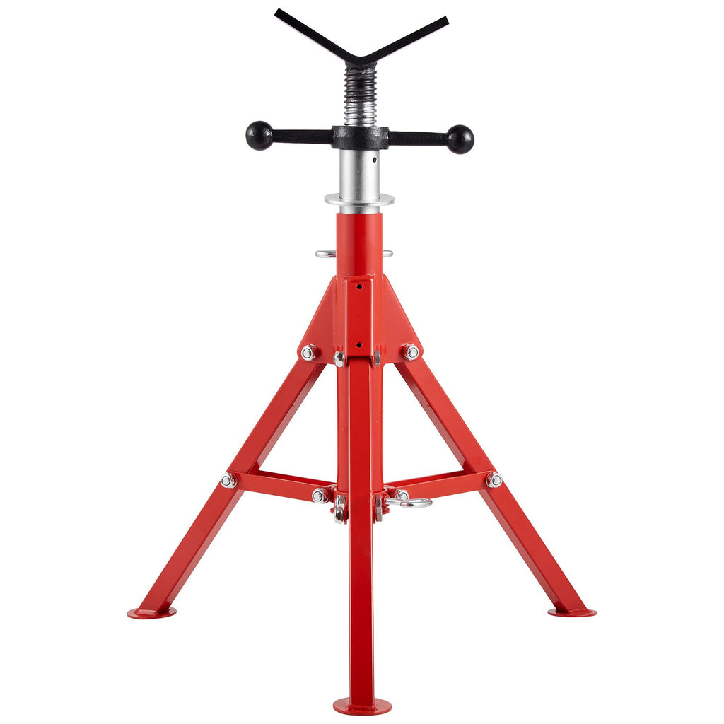 V Head Pipe Stand 1/8\"-12\" Capacity, Adjustable Height 24\"-42\", Pipe Jack Stands 2500 lb. Load Capacity, Portable Folding Pipe Stands, Carbon Steel Body More Durable