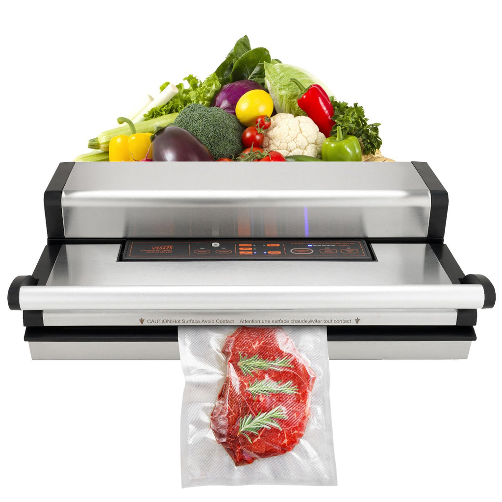 Vacuum Sealer Machine, 95Kpa 350W Powerful Dual Pump and Dual Sealing, Dry and Moist Food Storage, Automatic and Manual Air Sealing System with Built-in Cutter, with Seal Bag and External Hose