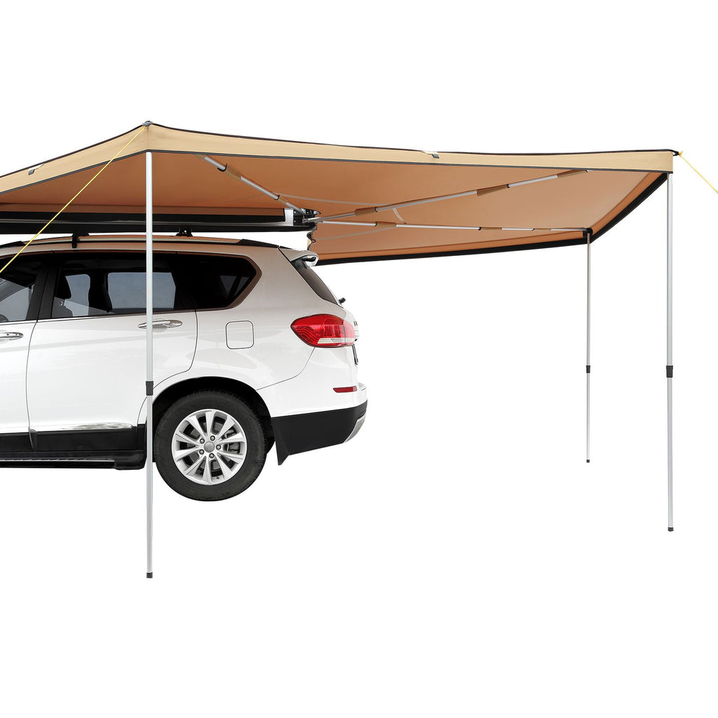 Vehicle Awning 270 Degree, 8.2' Height Retractable Car Side Awning, PU3000mm UV50+ Car Awning with Waterproof Storage Bag, Suitable for Truck, SUV, Van, Campers