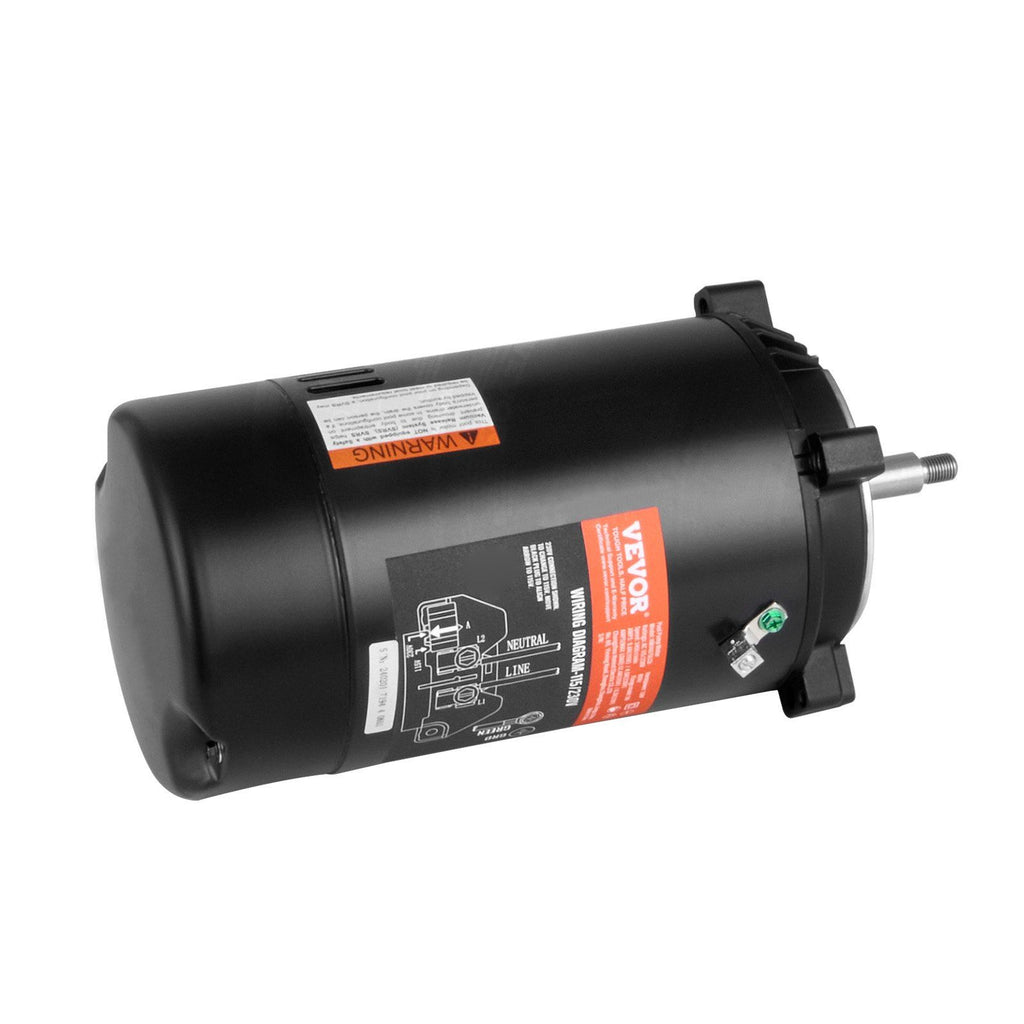 0.75 HP Pool Pump Motor, 56J Frame, 115V(8 Amps)/230V(4 Amps) 3450 RPM, 60Hz, 1.5 Service Factor, 80μF/250V Capacitor, CCW Rotation Round Flange Replacement Motor