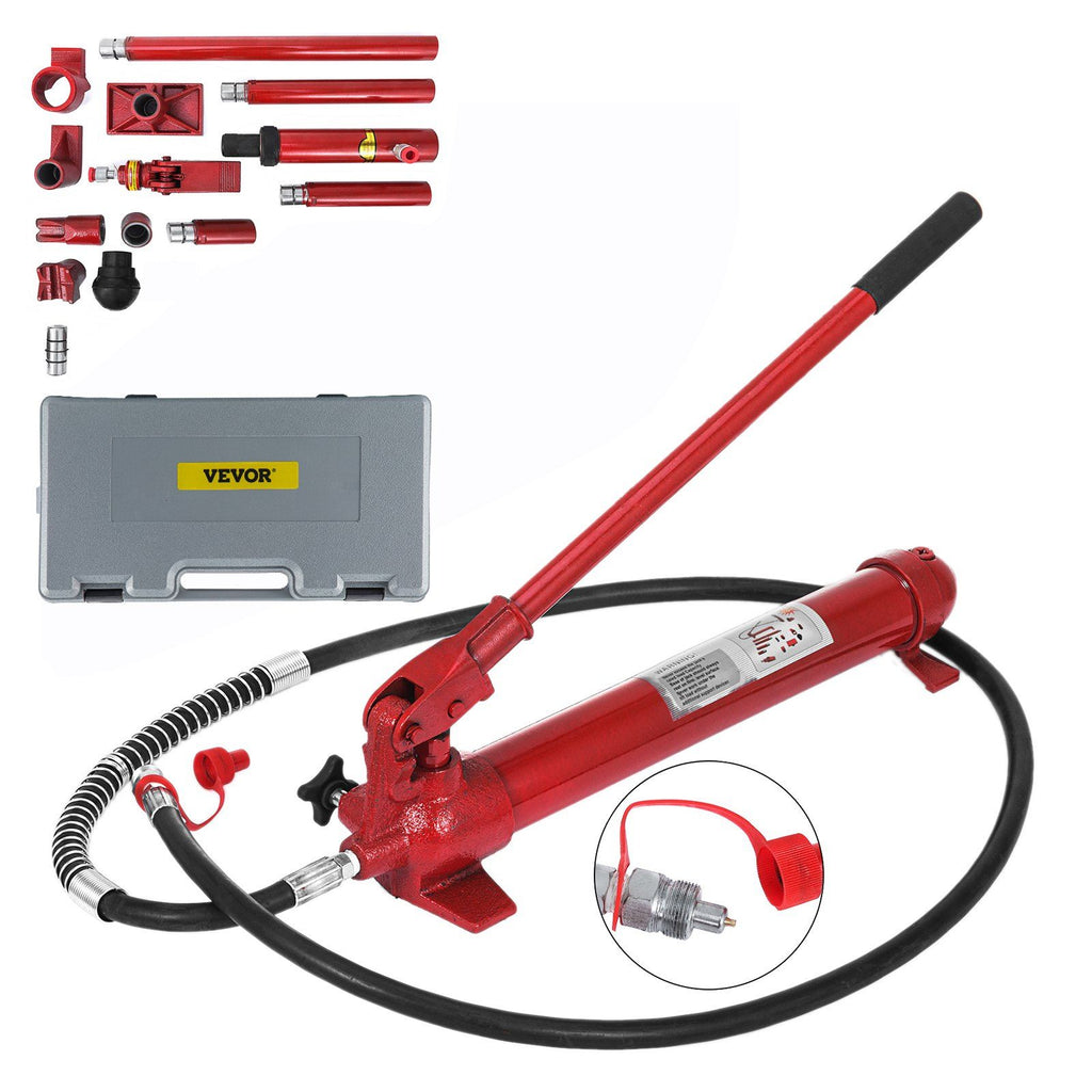 10Ton Power Hydraulic Jack Holder Bodywork Repair Kit for Auto Car Repair Tool with 2M Hose Lift Ram Portable