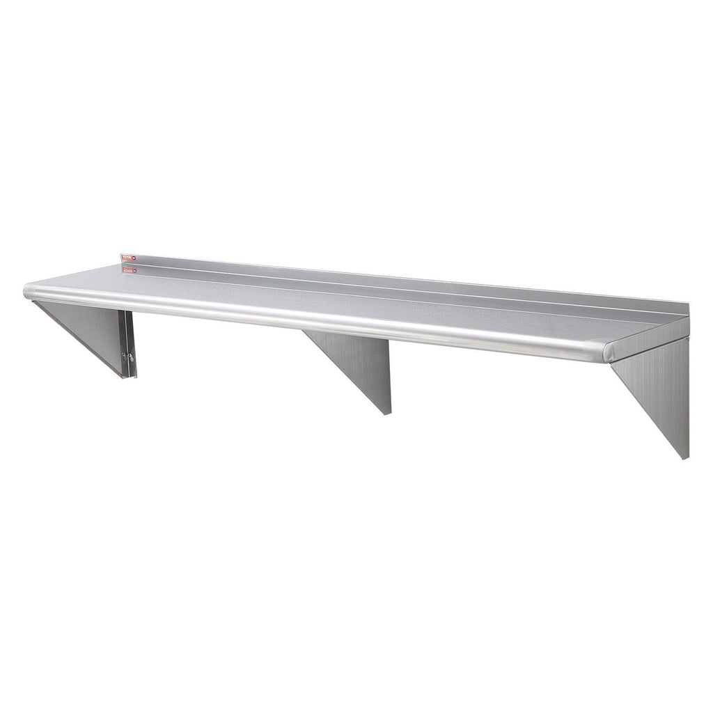 12" x 60" Stainless Steel Shelf, Wall Mounted Floating Shelving with Brackets, 315 lbs Load Capacity Commercial Shelves, Heavy Duty Storage Rack for Restaurant, Kitchen, Bar, Home, and Hotel