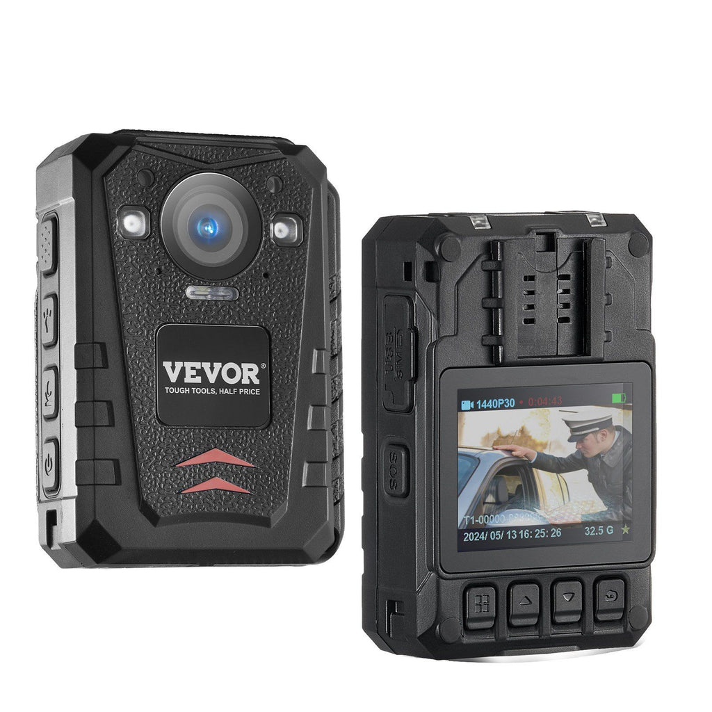 1440P HD Police Body Camera, 128GB Body Cam with Audio Video Recording Picture, Built-in 3500 mAh Battery, 2.0" LCD, Infrared Night Vision, Waterproof GPS Personal Body Cam for Law Enforcement