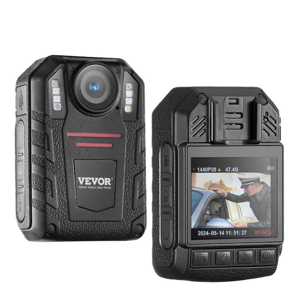 1440P HD Police Body Camera, 64GB Body Cam with Audio Video Recording Picture, Built-in 2850 mAh Battery, 2.0" LCD, Infrared Night Vision, Waterproof Personal Body Cam for Law Enforcement