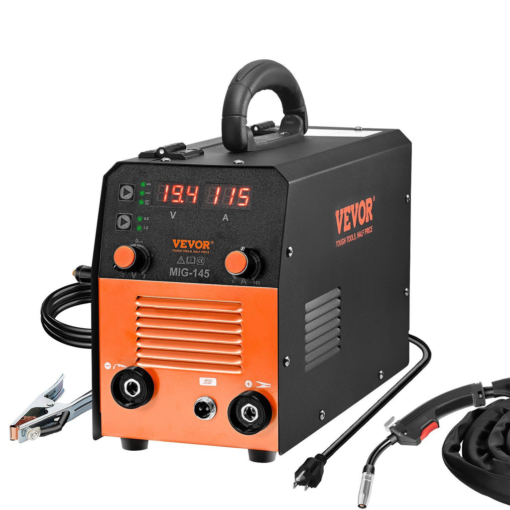 145Amp MIG Welder, Welding Machine 3 in 1, 110 V Flux Core Welding Machine with IGBT Inverter & MIG Torch, Digital MIG/Lift TIG/Stick Multiprocess Welder