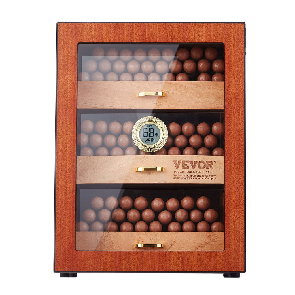150 Cigar Humidor Cabinet Cedar Cigar Box Humidifier & Hygrometer & Shelve