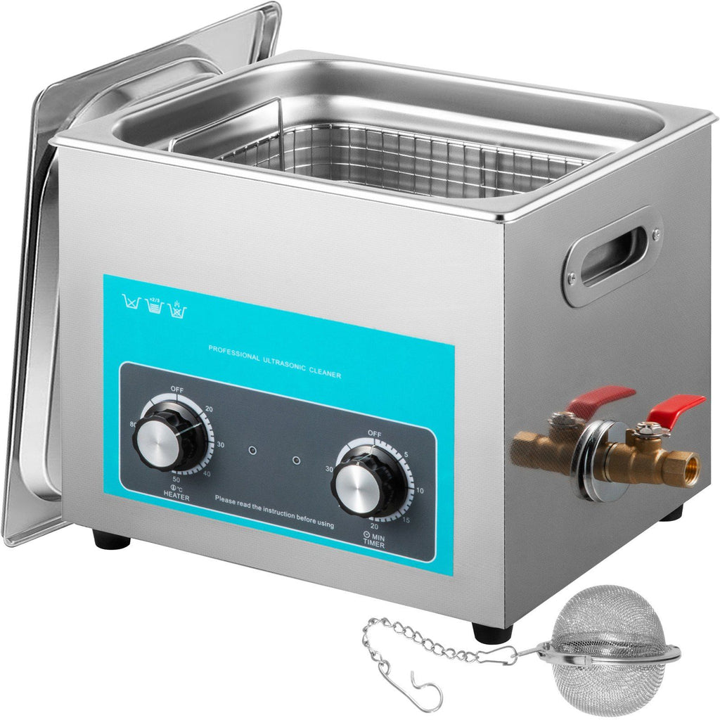 15L Ultrasonic Cleaner, 304 Stainless Steel Professional Knob Control, Ultrasonic Cleaner with Heater Timer for Jewelry Watch Glasses Circuit Board Dentures Small Parts Dental Instrument