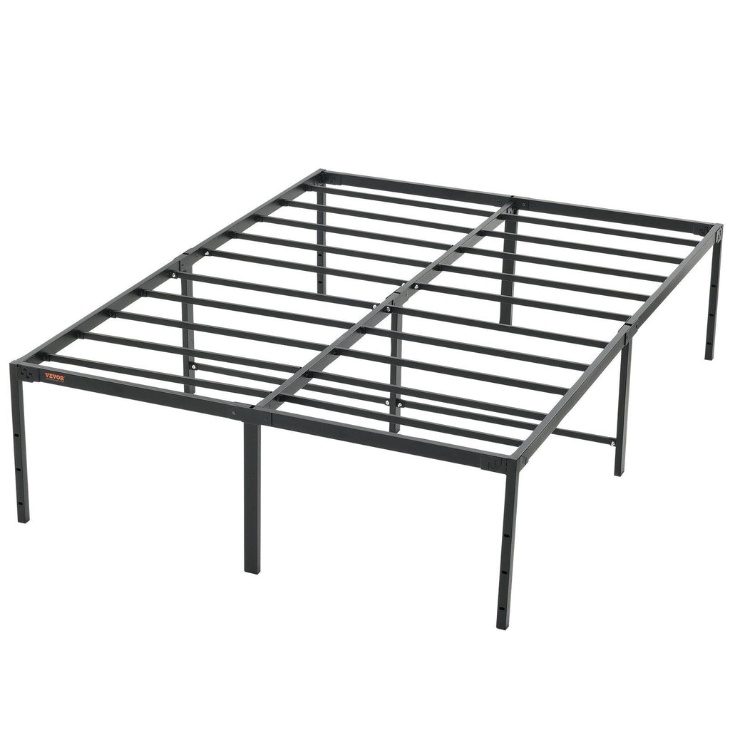 18 Inch Full Metal Bed Frame Platform, No Box Spring Needed, 1500 lbs Loading Capacity Embedded Heavy Duty Mattress Foundation with Steel Slat Support, Easy Assembly, Noise Free