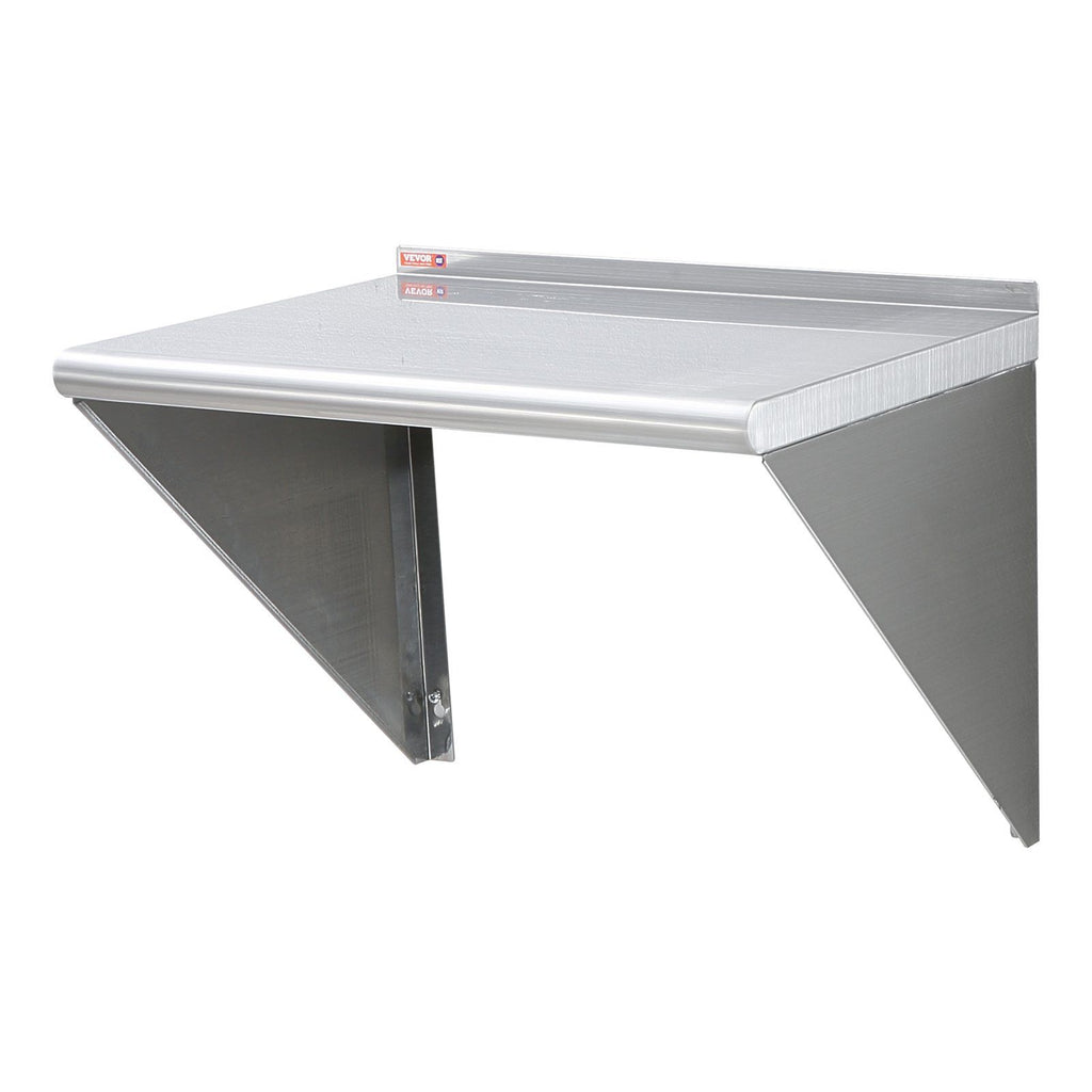18" x 24" Stainless Steel Shelf, Wall Mounted Floating Shelving with Brackets, 300 lbs Load Capacity Commercial Shelves, Heavy Duty Storage Rack for Restaurant, Kitchen, Bar, Home, and Hotel