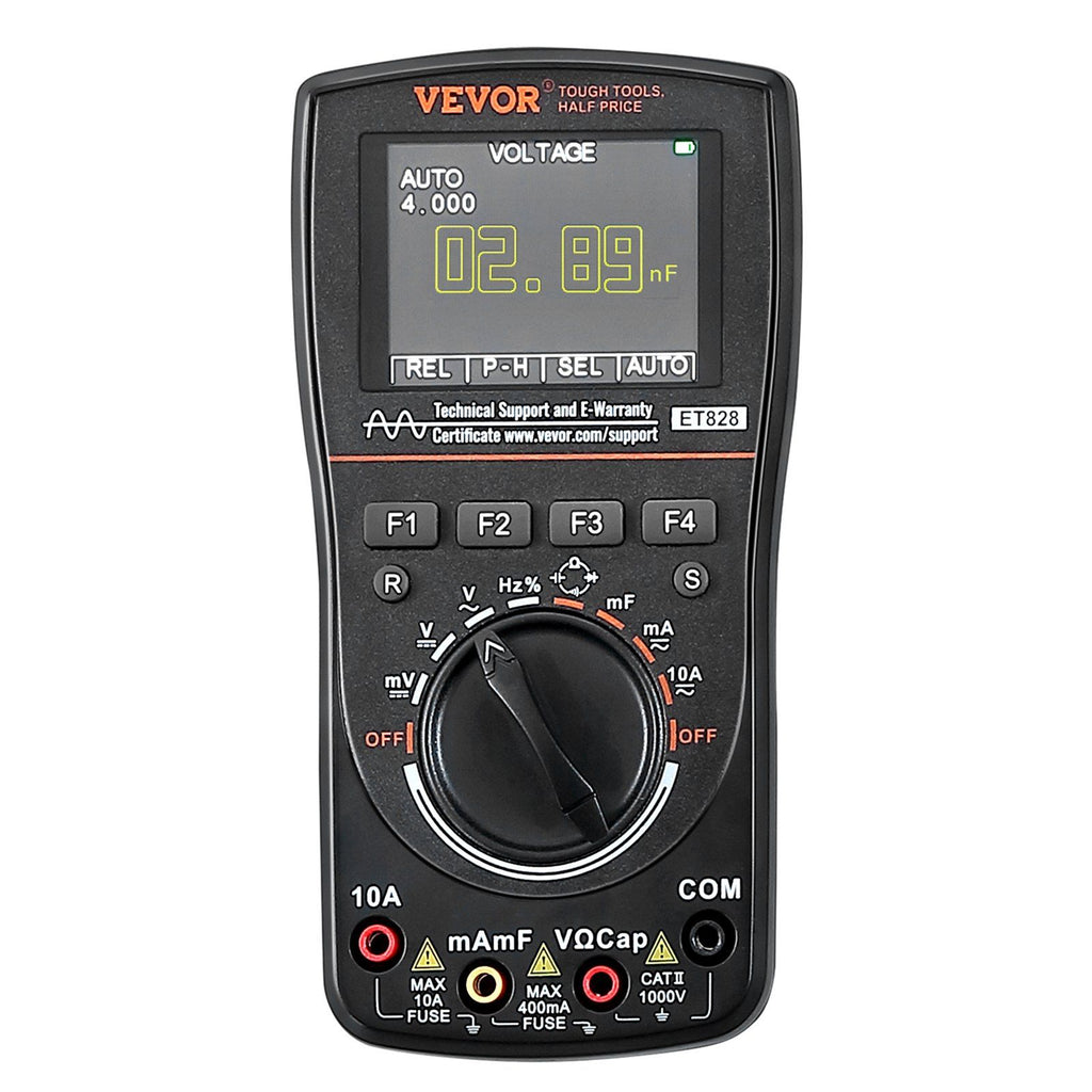 2-in-1 Handheld Digital Oscilloscope, 2.5MS/S Sampling Rate, 1MHZ Bandwidth Portable Oscilloscope Multimeter with 2.4in LCD and Storage Bag, for Automotive Repair Electronic Circuit Testing
