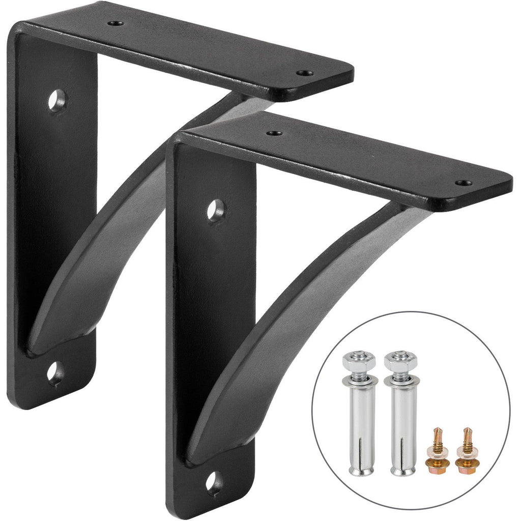 2 Pack Steel Shelf Brackets, Heavy Duty Hand Welded Steel Brackets 7x6x2", 450 lbs Supports Heavy Weight , Floating Shelves Triangle Supports, DIY Rustic Shelving Joints(7x6x2", 450 lbs)