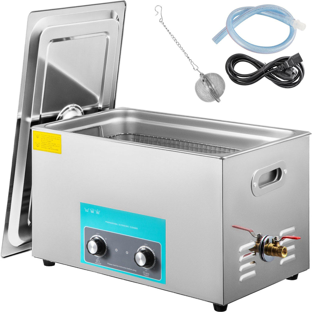 22L Ultrasonic Cleaner, 304 Stainless Steel Professional Knob Control, Ultrasonic Cleaner with Heater Timer for Jewelry Watch Glasses Circuit Board Dentures Small Parts Dental Instrument