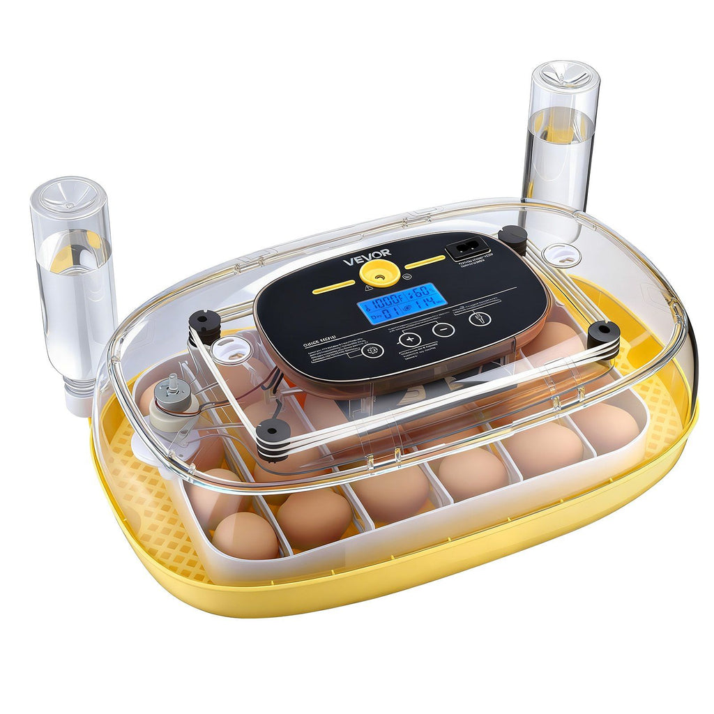 24 Egg Incubator, Automatic Egg Turner with LED Candler, Temperature & Humidity Control, 360° View Clear Window, Auto Water Refill, Poultry Eggs Incubators for Hatching Chicks Ducks Goose Quail
