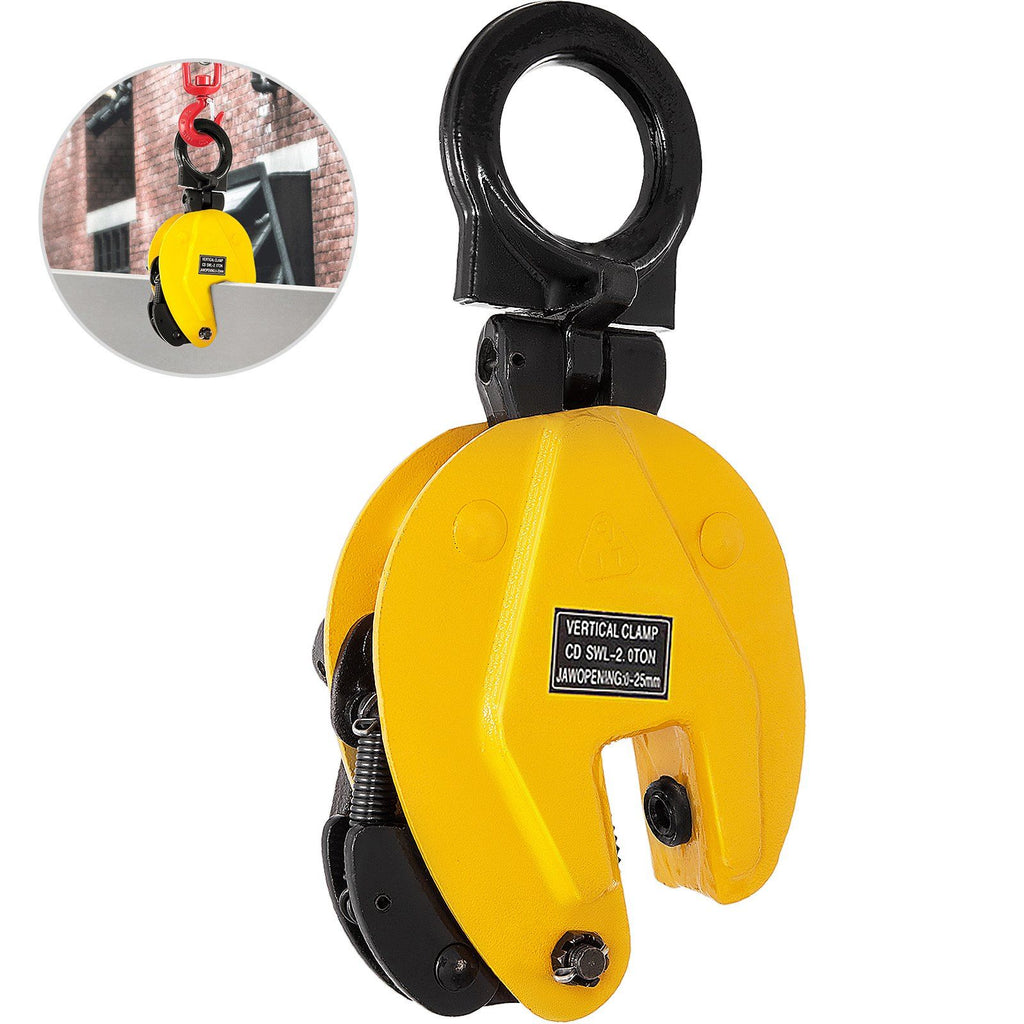 2T Plate Clamp 4400Lbs Plate Lifting Clamp Jaw Opening 0.6 inch Vertical Plate Clamp for Lifting and Transporting