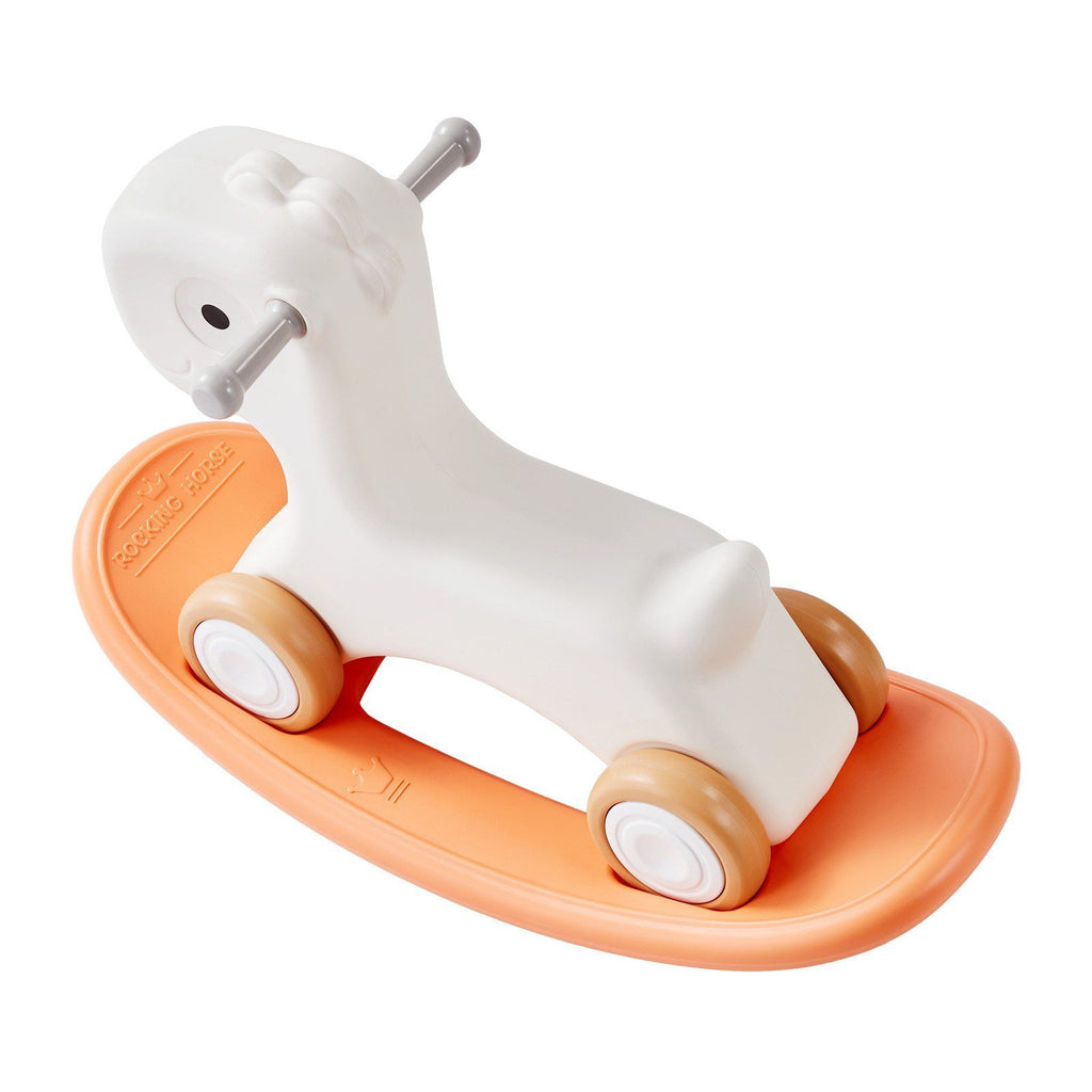 3 in 1 Rocking Horse for Toddlers 1-3 Years, Baby Rocking Horse with Detachable Balance Board and 4 Smooth Wheels, Support up to HDPE Material 80 lbs Kids Ride on Toy, 40° Swinging, Red