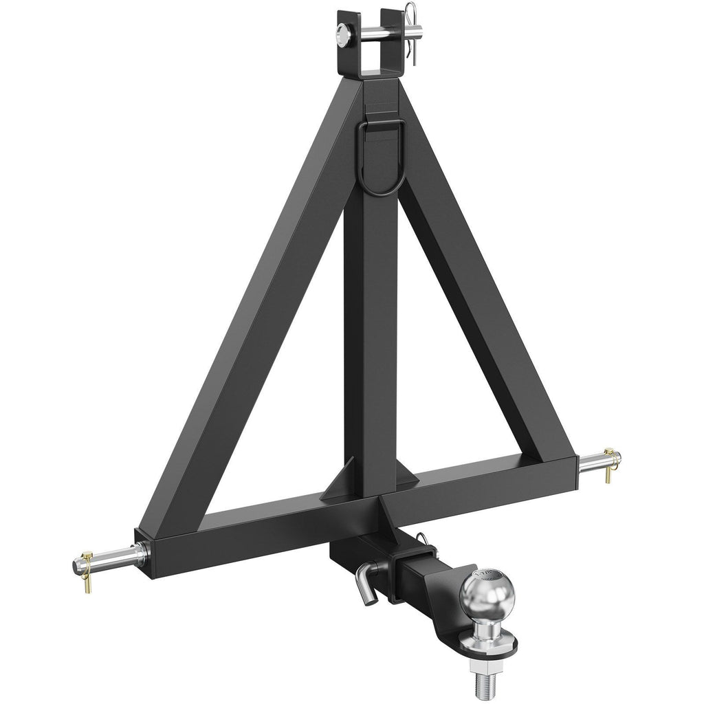 3 Point Hitch Receiver, 2" Receiver Trailer Hitch Category 1 Tractor Tow Drawbar Adapter with Pins, Compatible with Kubota, Mahindra, Yanmar, Ford, John Deere, Massey Ferguson