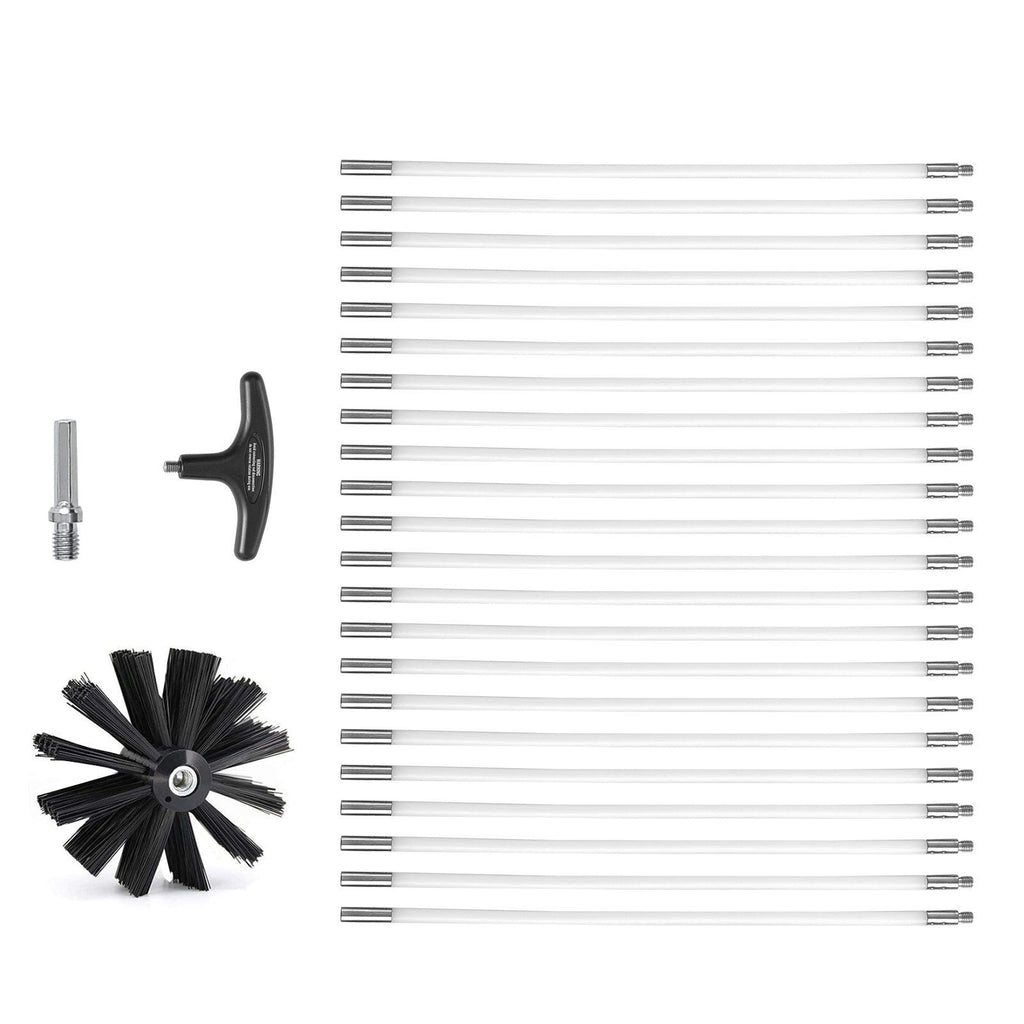 30 FEET Dryer Vent Cleaner Kit, 22 Pieces Duct Cleaning Brush, Reinforced Nylon Dryer Vent Brush, Dryer Cleaning Tools Lint Remover with Flexible Lint Trap Brush, Clamp Connectors