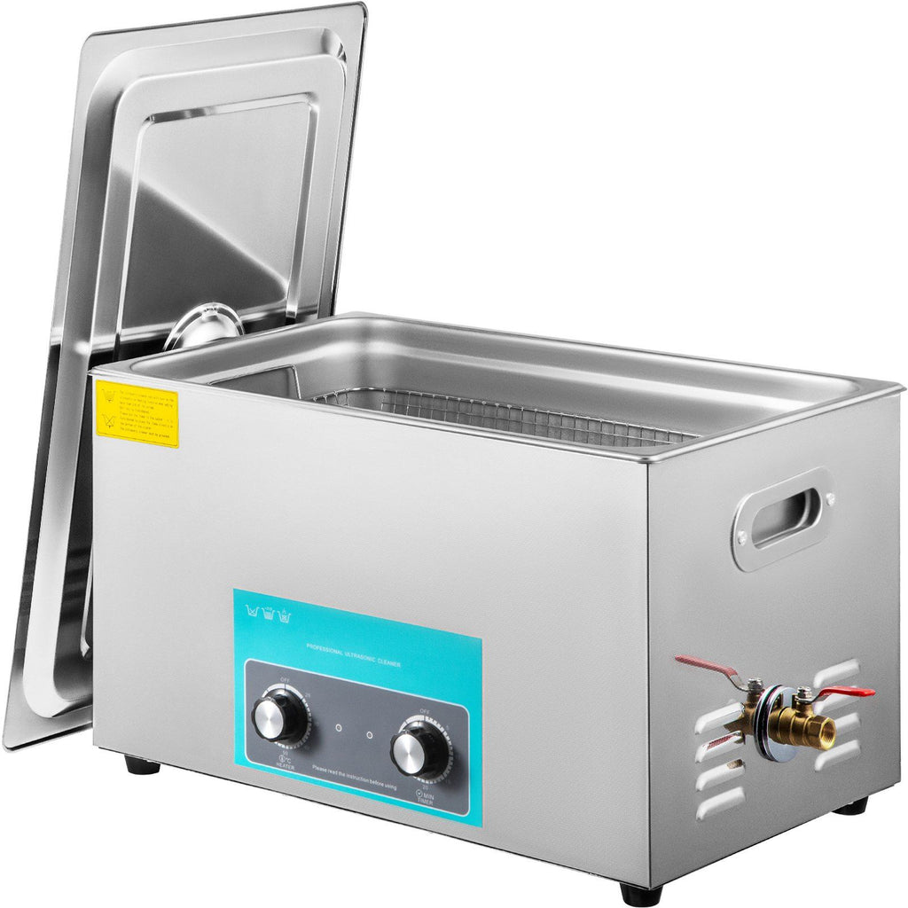 30L Ultrasonic Cleaner, 304 Stainless Steel Professional Knob Control, Ultrasonic Cleaner with Heater Timer for Jewelry Watch Glasses Circuit Board Dentures Small Parts Dental Instrument