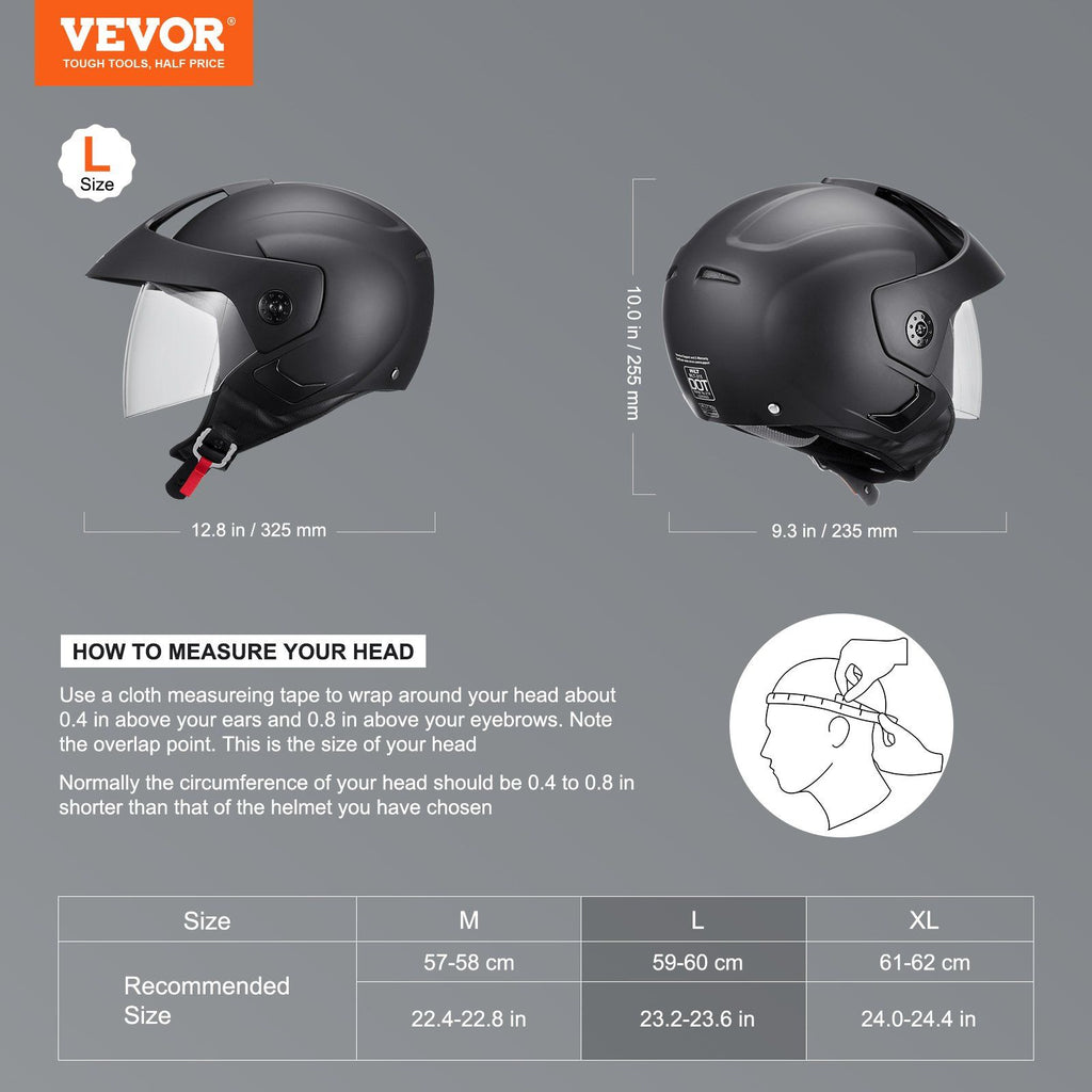 3/4-Face Motorcycle Helmet Motocross Helmet with Bluetooth Slot
