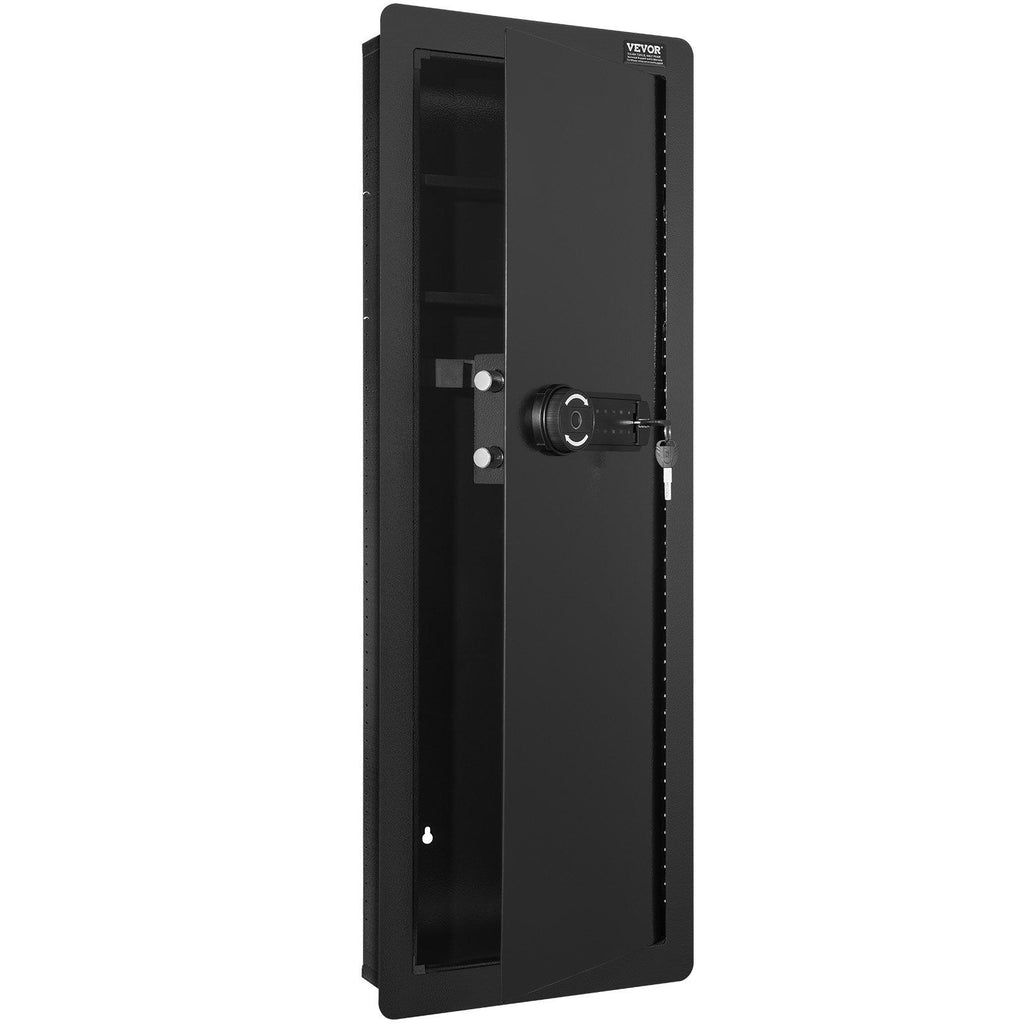 42.91" Tall Wall Gun Safe, 4-Tier Hidden Gun Safe with Keypad & Fingerprint, 3 Removable Shelves & 6 Key Holders, Q235 Cold-Rolled Steel Gun Safe with LED Light, Vibration Alarm, Holster & Stock