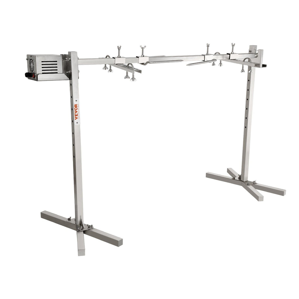 46" Electric BBQ Rotisserie Grill Kit, 90 lbs Capacity Heavy Duty Grilling Kit, Automatic 42W Motor and Height Adjustable Universal Roaster Stand, Stainless Steel Hexagon Spit Rod for Pig Lamb