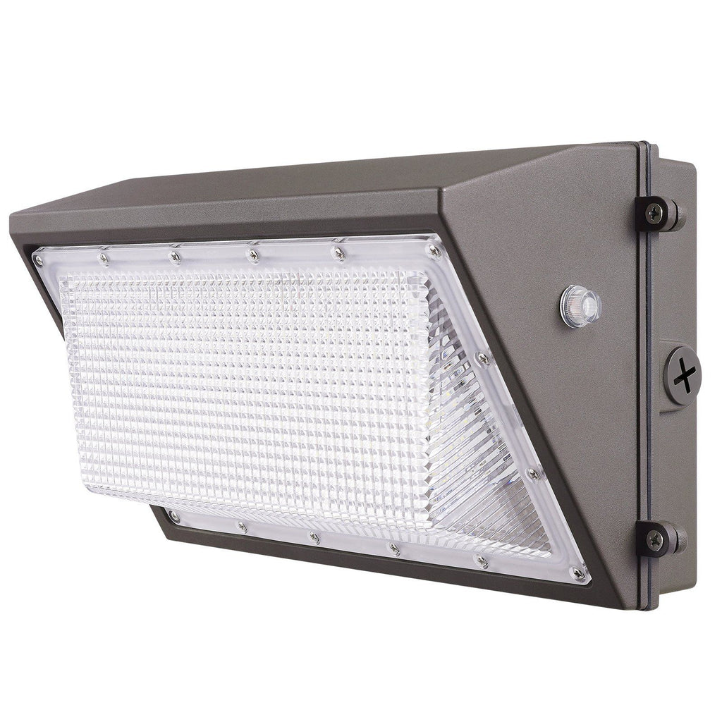 4PCs LED Wall Pack Lights, 100W 10800LM, 5000K Commercial Outdoor Lights Security Lighting Fixture, with Intelligent Light Sensing 180 LED beads Energy Saving for Garages Yards, IP65 Waterproof