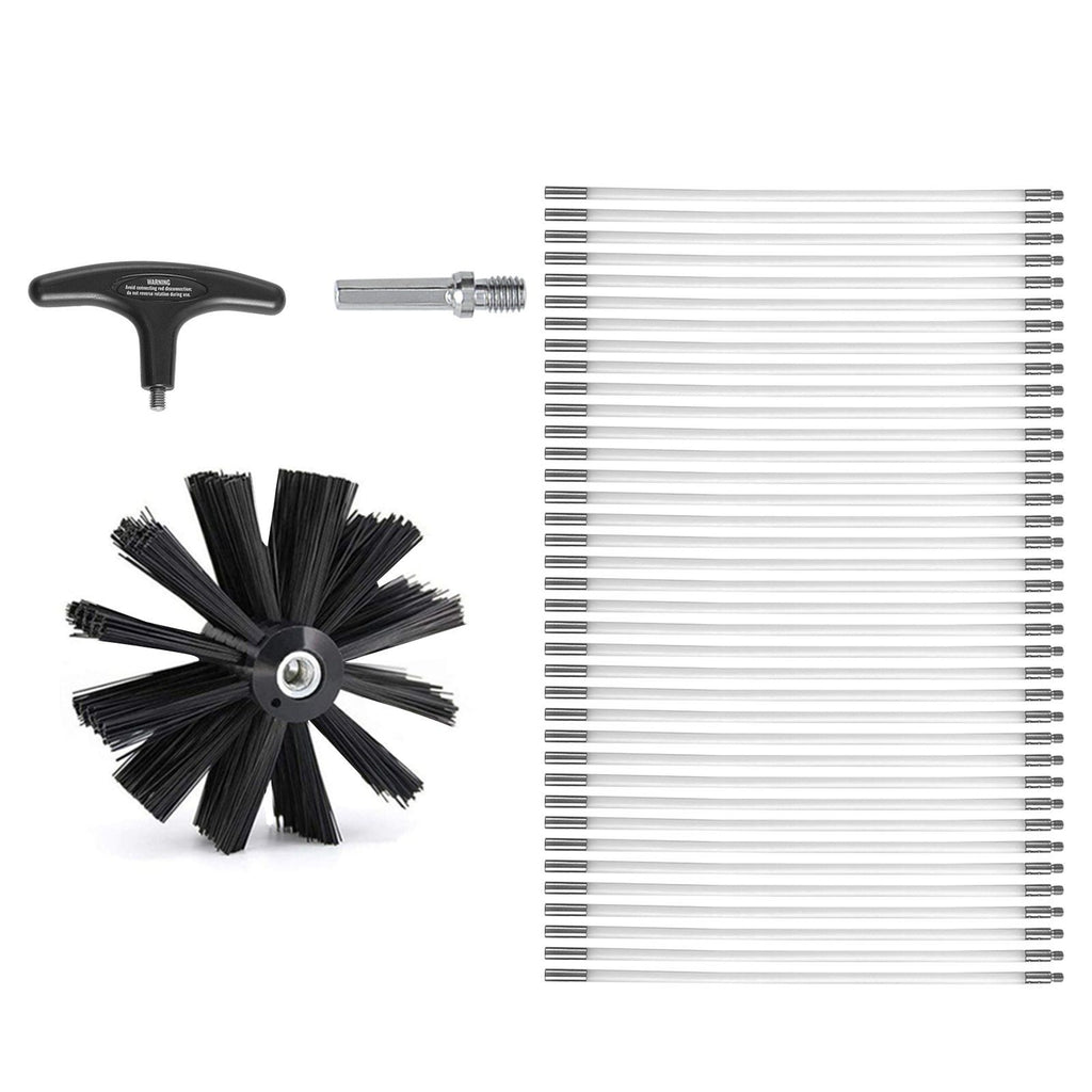 50 FEET Dryer Vent Cleaner Kit, 37 Pieces Duct Cleaning Brush, Reinforced Nylon Dryer Vent Brush, Dryer Cleaning Tools Lint Remover with Flexible Lint Trap Brush, Clamp Connectors