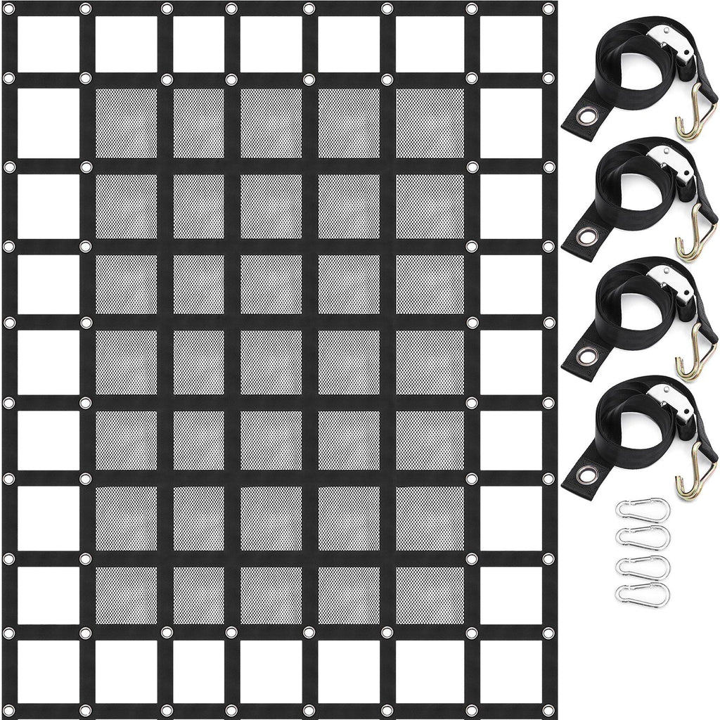 6' x 4.7' Cargo Net with Mesh, Truck Bed Cargo Net Capacity 1100LBS, Heavy Duty Cargo Nets with Cam Buckles & S-Hooks for Pickup Trucks (72" x 57")