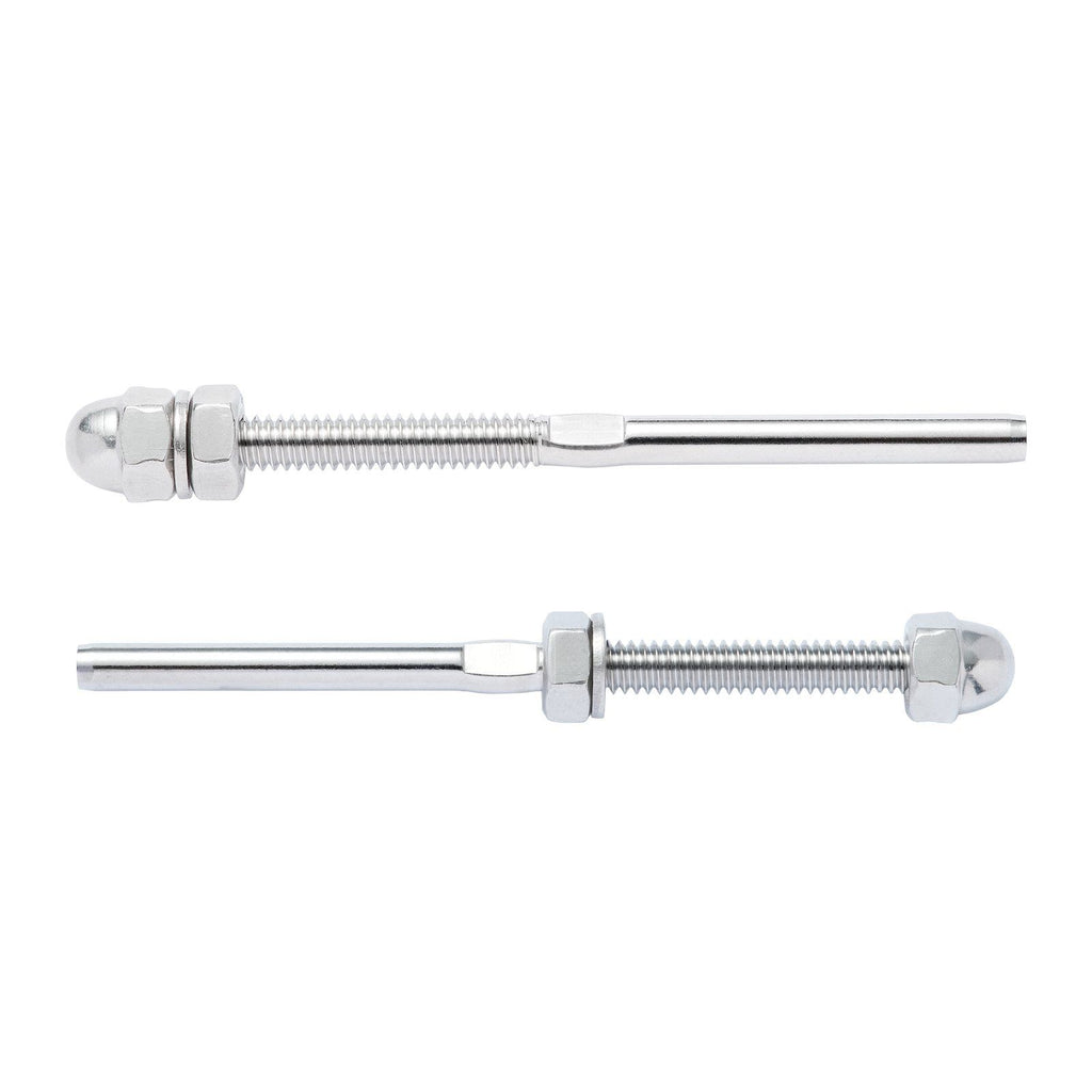 61 Pack Cable Railing Swage Threaded Stud Tension End Fitting Terminal for 1/8" Deck Cable Railing, T316 Stainless Steel, Cable Railing Tensioner 1/8" for Wood/Metal Post, Silver